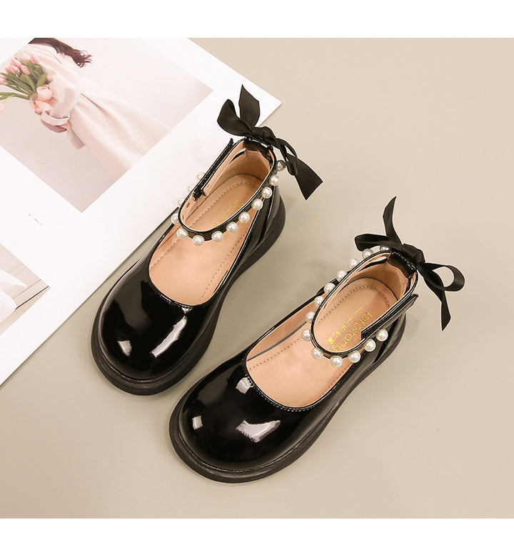 Girls' ballerina shoes with pearl and bow detail Mune Fashion