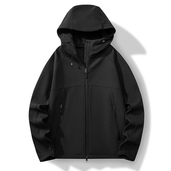 Men's Breathable Softshell Hybrid Jacket with Hood, Fleece Lining and Two-Way Zipper Mune Fashion