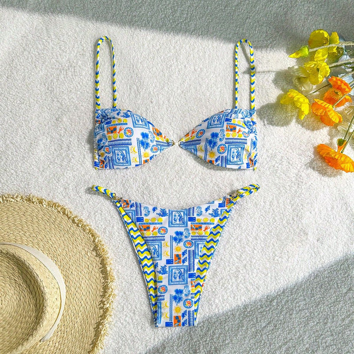 Women Leopard Print Bikini Set with Adjustable Straps Mune Fashion