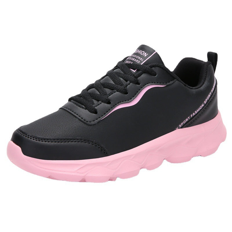 Women's urban faux leather sneakers with padded heel collar, shock-absorbing lightweight sole, and heel tab Mune Fashion