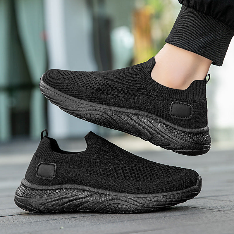 Women’s elastic knitted casual slip-on moccasin-style shoe with sock-like entry and padded wave comfort sole Mune Fashion