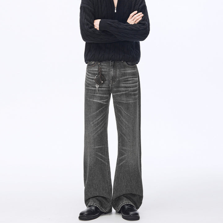 Men's Extra Wide Vintage Denim Baggy Jeans with Low Crotch and Extended Hem Mune Fashion
