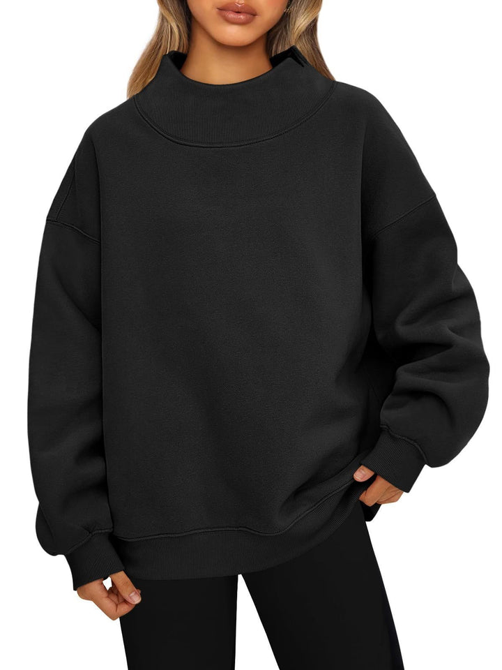 Women's oversized sweatshirt with high stand-up collar and dropped shoulder Mune Fashion