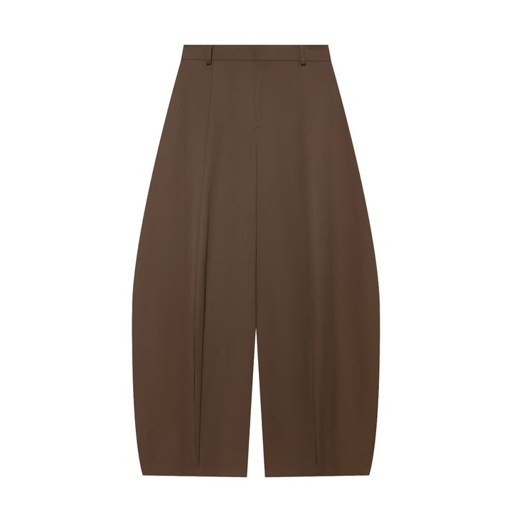 Women's High-Waisted Wide Fabric Trousers with Pleats Mune Fashion