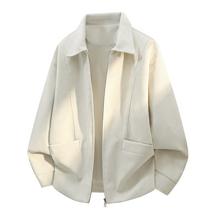 Men's Oversized Bomber Jacket in Used Effect with Stand-Up Collar, Elastic Band and Flap Pockets Mune Fashion