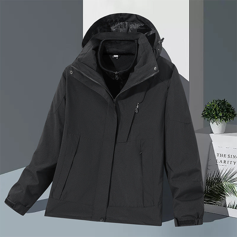 Men's windproof softshell jacket with integrated microfleece inner layer and adjustable hood Mune Fashion