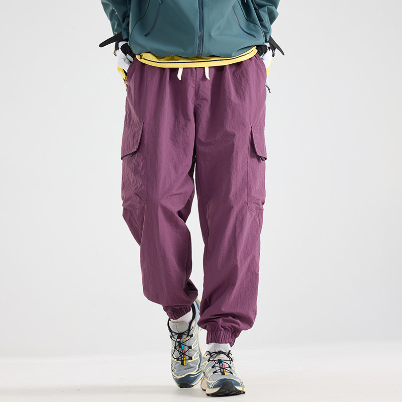 Men's Lightweight Utility Cargo Pants made of Ripstop with Elastic Hem and Multiple Pockets Mune Fashion