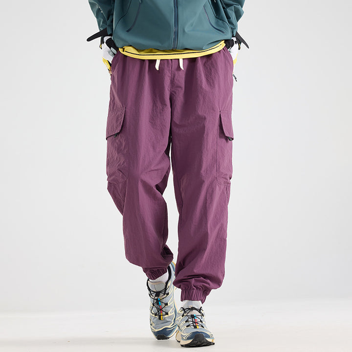 Men's Lightweight Utility Cargo Pants made of Ripstop with Elastic Hem and Multiple Pockets Mune Fashion