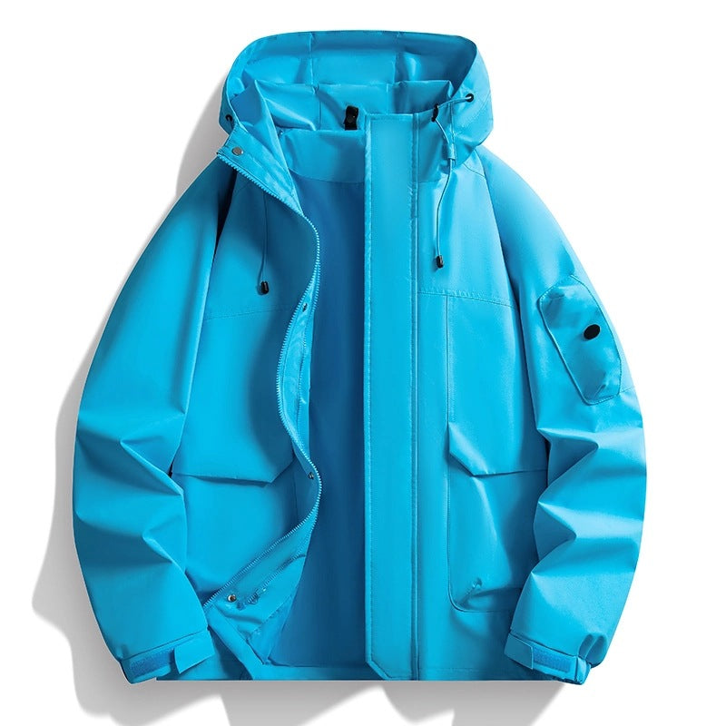 Men's Waterproof Hooded Jacket in Utility Style with Welded Seams and Concealed Zipper Mune Fashion