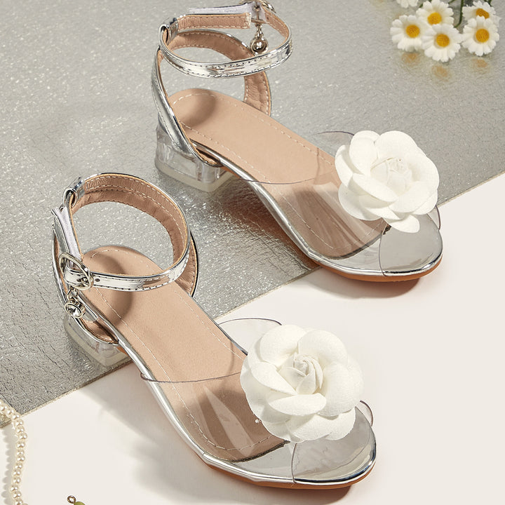 Girls Elegant Sandals with Cute Floral Design Mune Fashion
