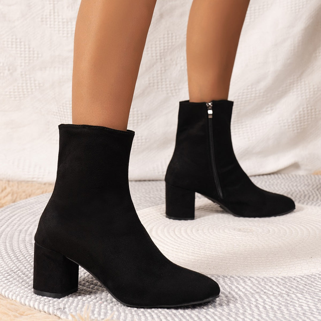 Women's nano stretch ankle boots with snug-fitting sock shaft and mid-high block heel Mune Fashion
