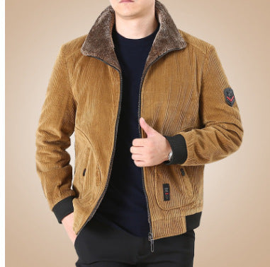 Men's Casual Cord Jacket with Fleece Lining Mune Fashion