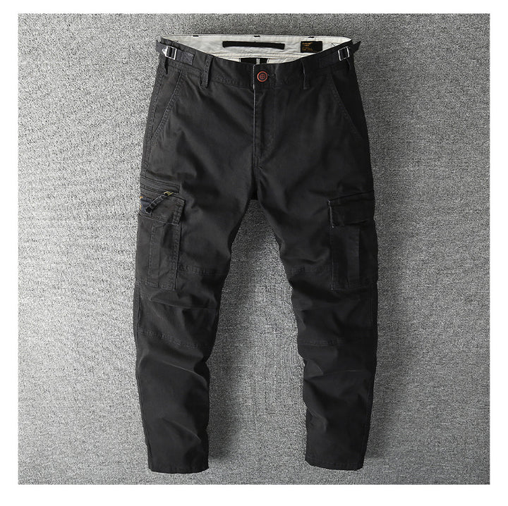 Men's robust cotton cargo pants with reinforced knees and adjustable waistband Mune Fashion