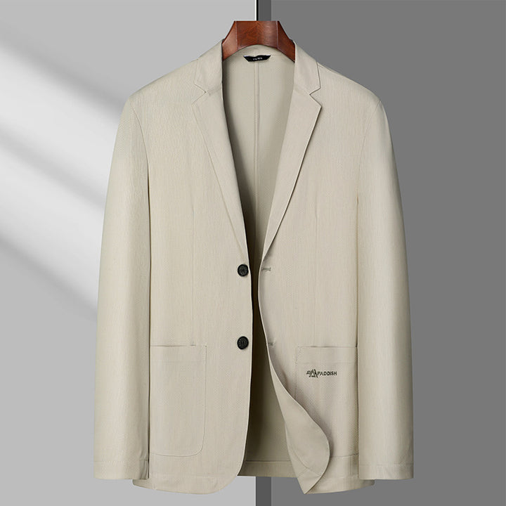 Men's unstructured lightweight blazer with patch pockets and minimal lining Mune Fashion
