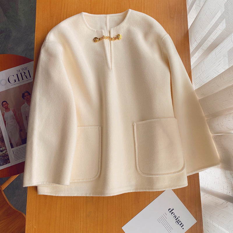Ladies Stylish Wool Jacket with Long Sleeves Mune Fashion
