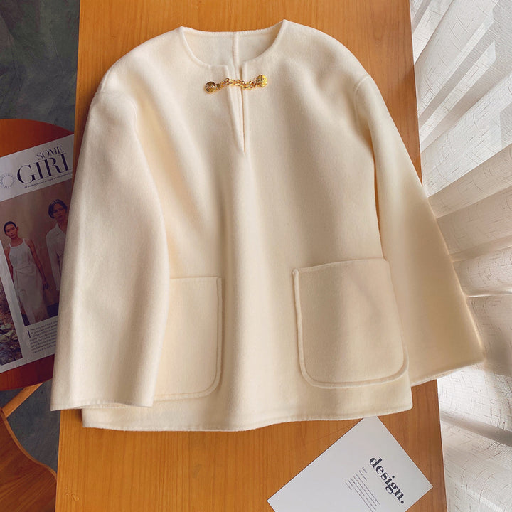 Ladies Stylish Wool Jacket with Long Sleeves Mune Fashion