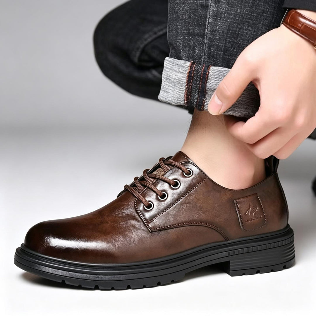 Men's High-Quality Leather Lace-Up Shoes Mune Fashion