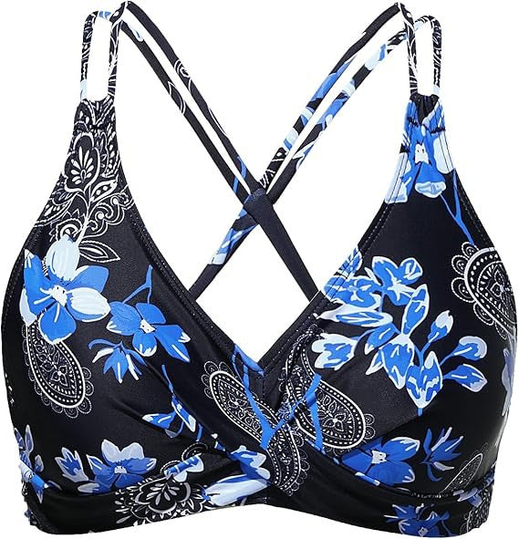 Women's Sporty Bikini Top with Elaborate Wrap Design Mune Fashion