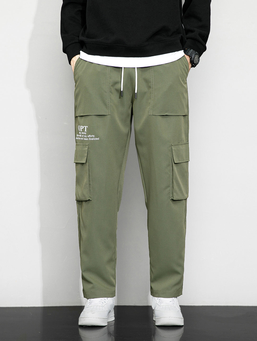 Men's cargo pants with practical pockets and elastic waistband Mune Fashion