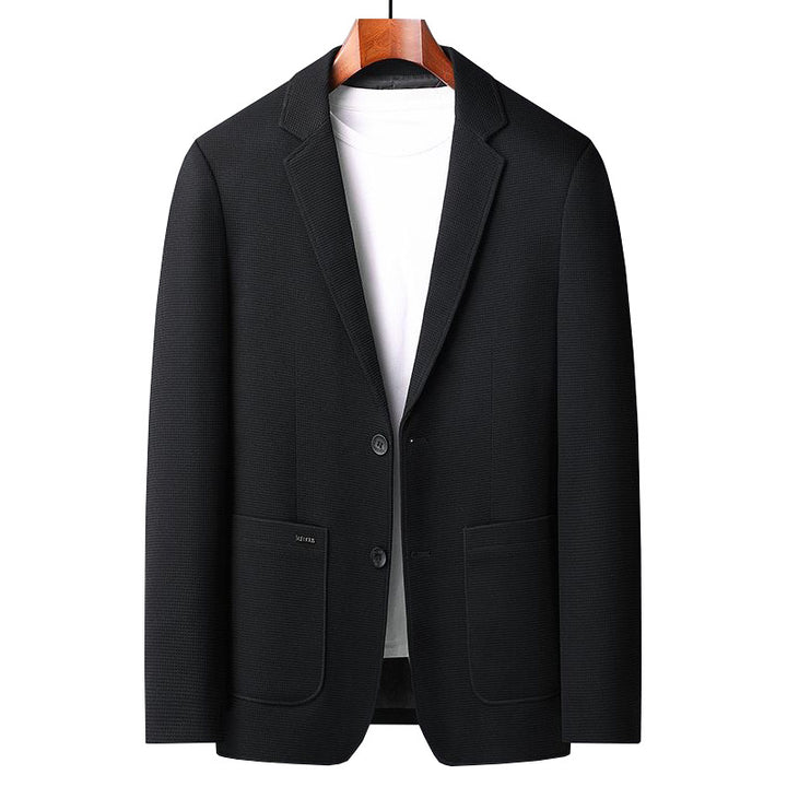 Men's Casual Blazer with Unstructured Silhouette, Waffle Texture and Patch Pockets Mune Fashion