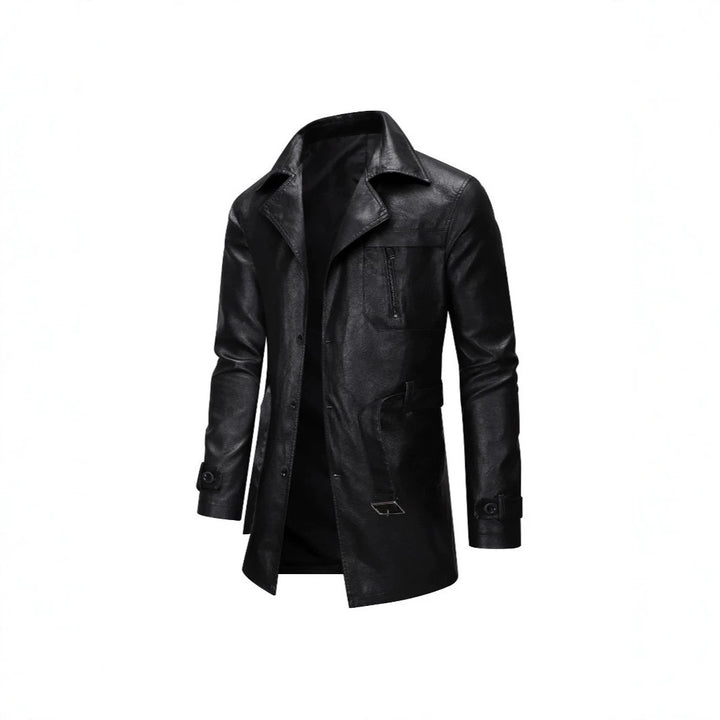 Men's Elegant Faux Leather Jacket with Practical Pockets Mune Fashion
