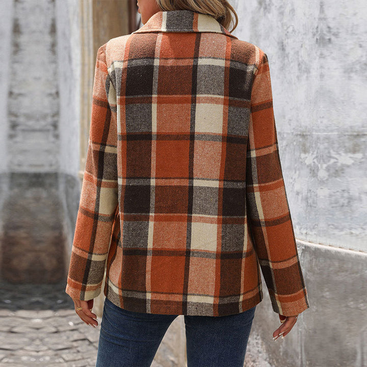 Women Plaid Blazer Mune Fashion