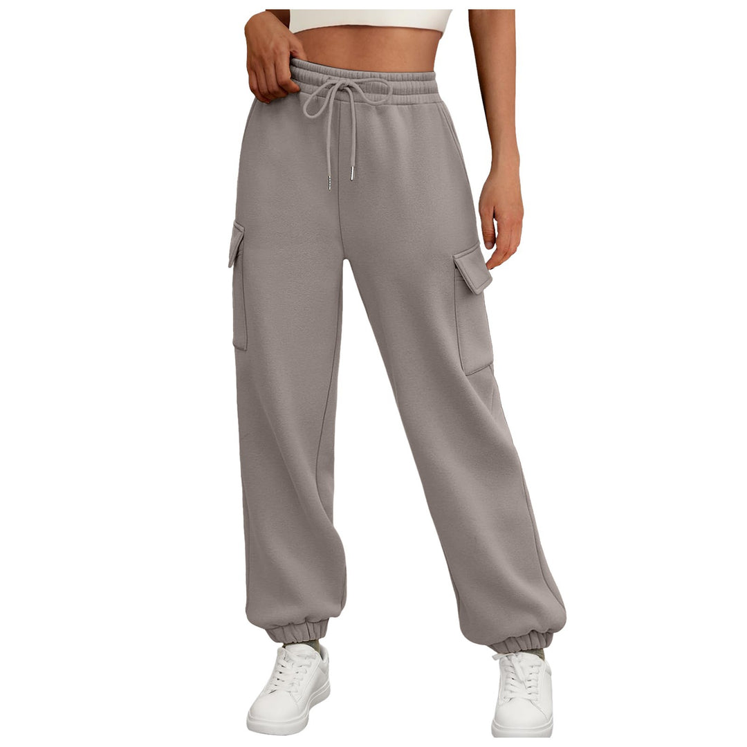 Women's wide cargo jogging pants with elastic waistband and drawstring Mune Fashion