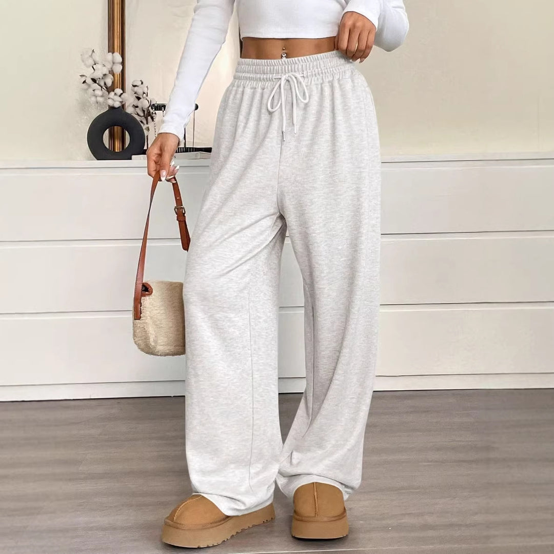 Women wide High-Waist lounge pants with elastic waistband and drawstring Mune Fashion