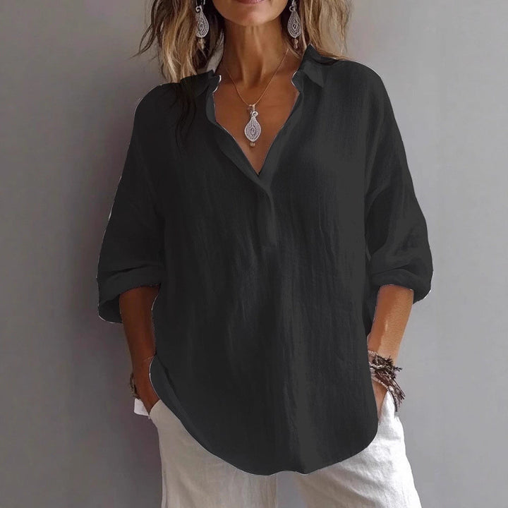 Women Lightweight Linen Blouse Mune Fashion
