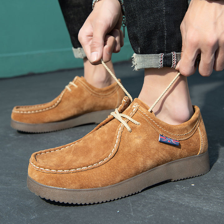 Men's suede moccasin lace-ups with cushioned comfort insole Mune Fashion