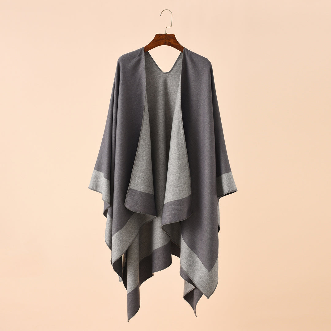 Women's Reversible Poncho made of fine Cashmere Blend Mune Fashion