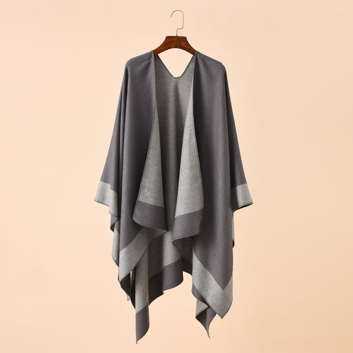 Women's Reversible Poncho made of fine Cashmere Blend Mune Fashion
