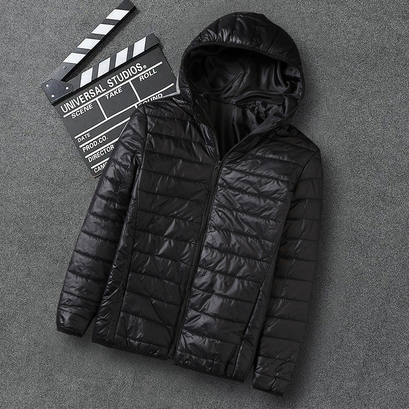 Men's Nan Ultra-Light Hooded Padded Jacket with Packing Function and Windproof Shell Mune Fashion