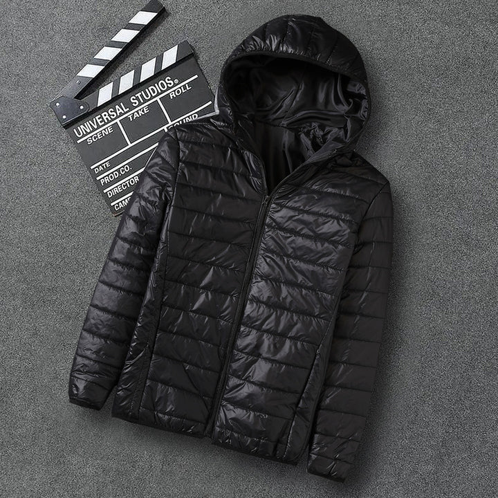 Men's Nan Ultra-Light Hooded Padded Jacket with Packing Function and Windproof Shell Mune Fashion