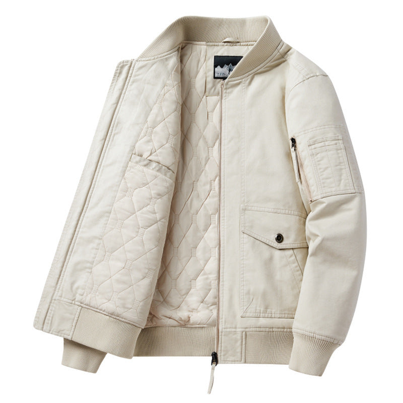 Men's Fashion Bomber Jacket with Quilted Lining Mune Fashion