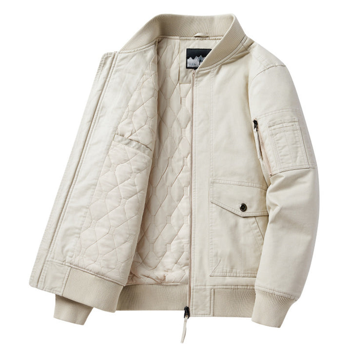 Men's Fashion Bomber Jacket with Quilted Lining Mune Fashion