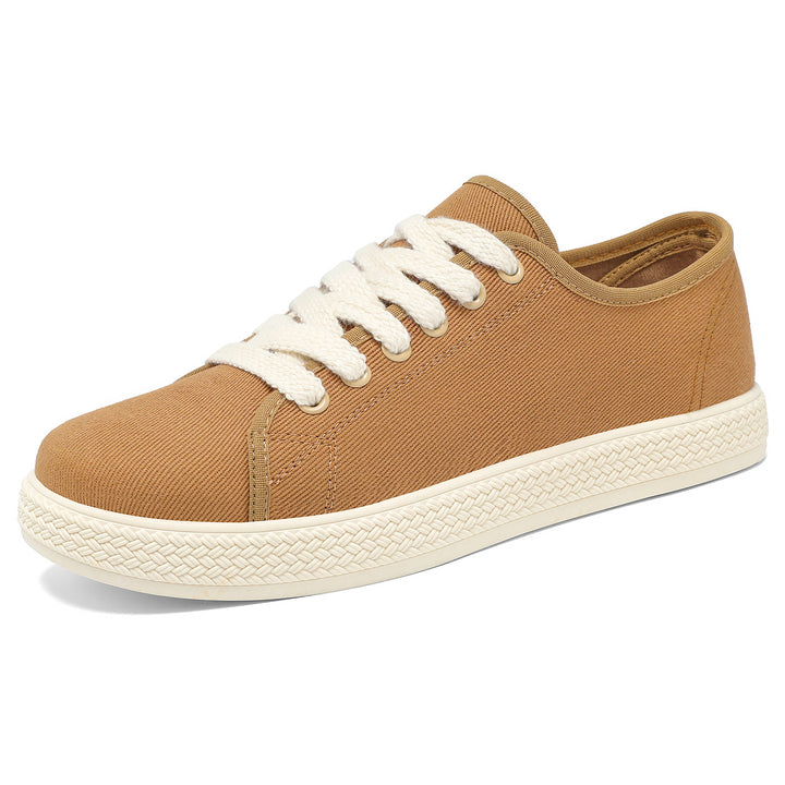 Women's nan canvas sneakers with braided platform rubber sole, breathable textile lining, and extra wide cotton laces Mune Fashion
