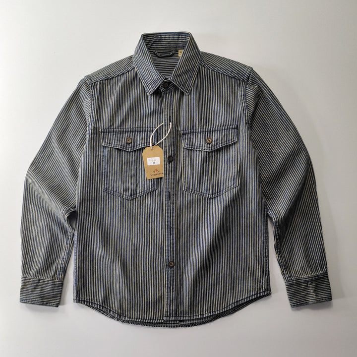 Men's Striped Cotton Shirt Jacket Mune Fashion