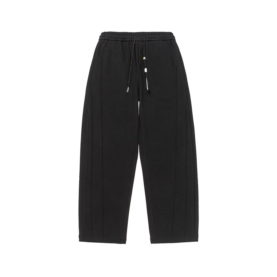 Women's Wide High-Waist Jogging Pants with Decorative Seams and Drawstring Mune Fashion