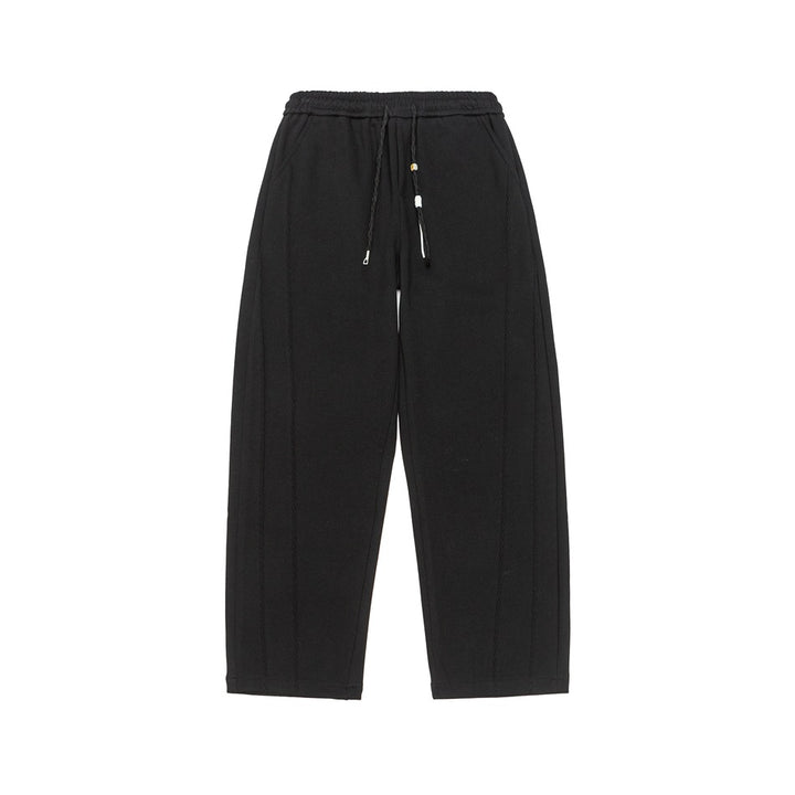 Women's Wide High-Waist Jogging Pants with Decorative Seams and Drawstring Mune Fashion