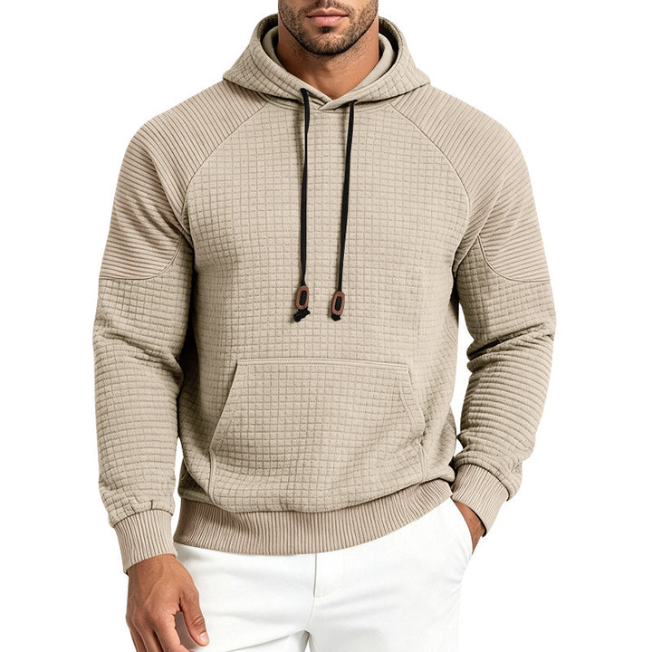 Men's Thermal Waffle Hoodie with Raglan Sleeves and Kangaroo Pocket Mune Fashion