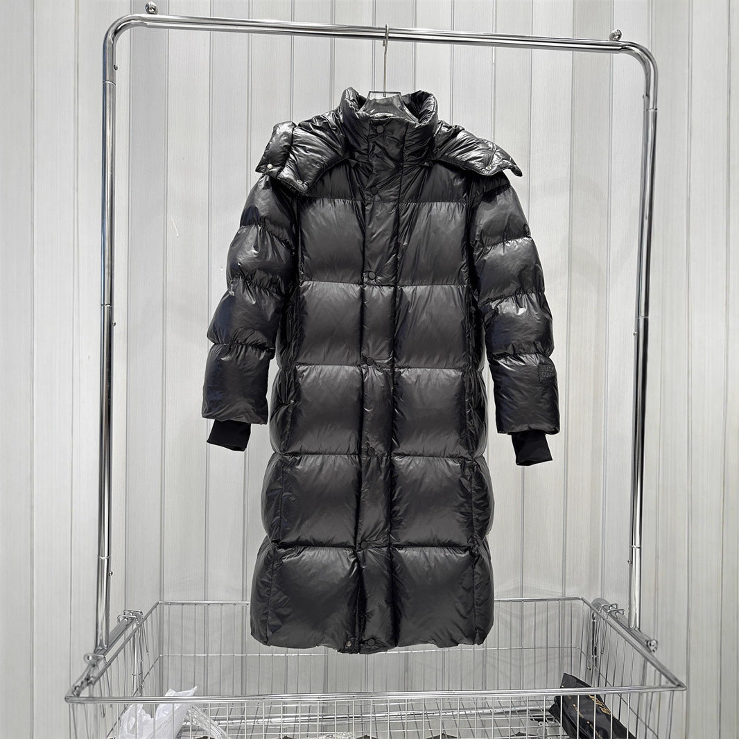Women Long-cut quilted coat with high collar and warming down filling Mune Fashion