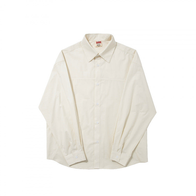 Men's Straight Panel Shirt made of heavy cotton blend with spread collar and full button placket Mune Fashion