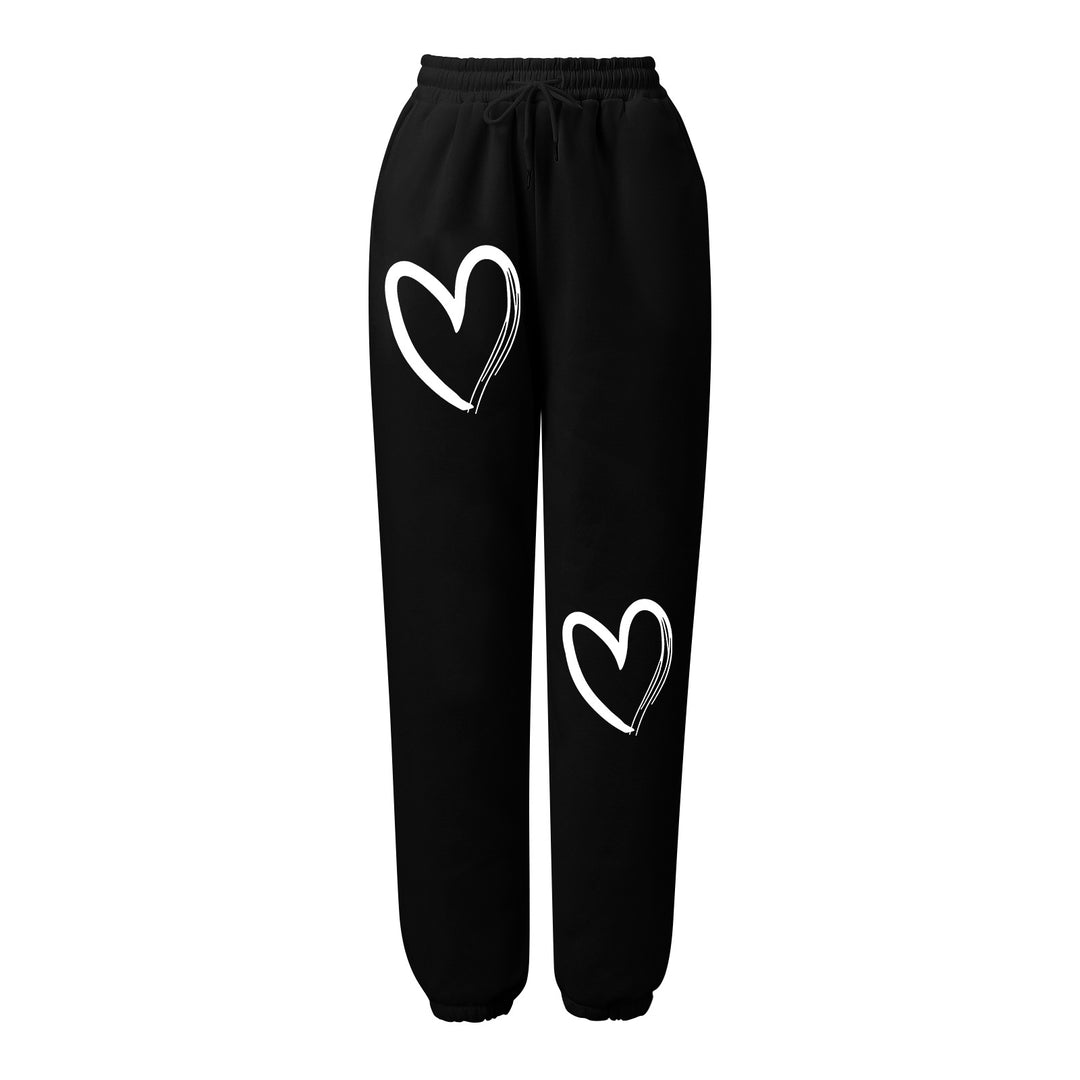 Women printed Relax joggers with drawstring elastic waistband and ribbed ankle cuffs Mune Fashion