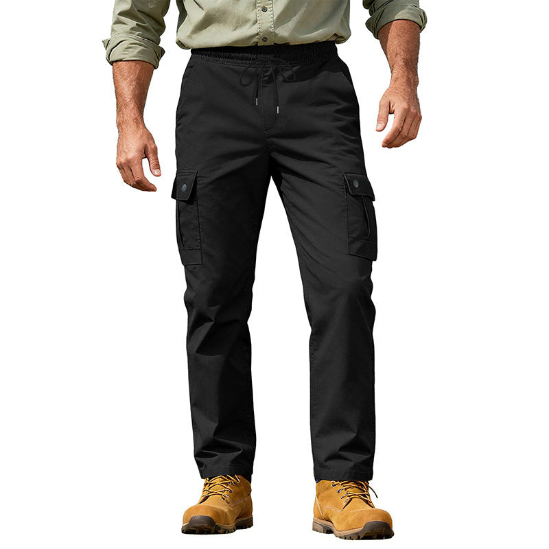 Men's Utility Cargo Pants with Elastic Waistband, Adjustable Drawstring and Multiple Pockets Mune Fashion