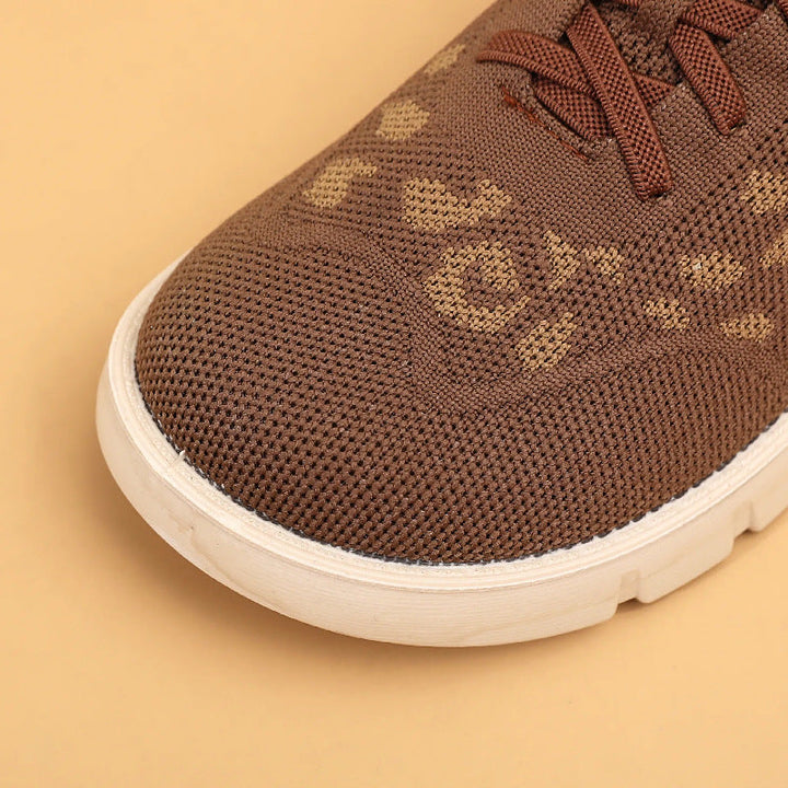 Women Breathable Sneakers with Fashionable Leopard Print Mune Fashion