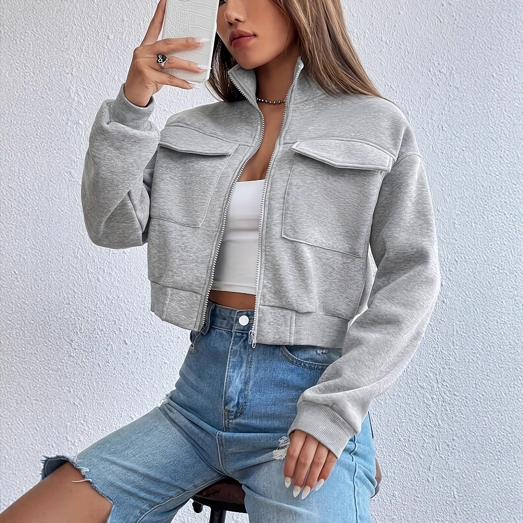 Women's stylish and comfortable cropped leisure jacket