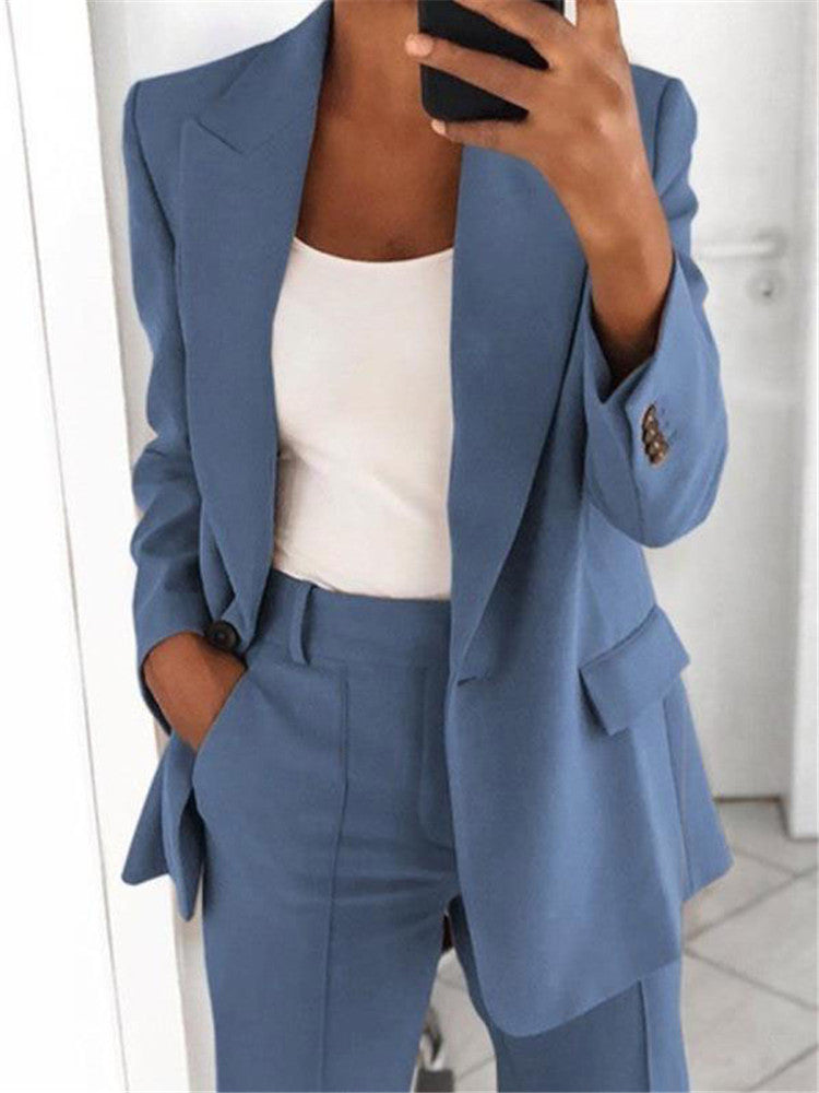 Women's nan Business Blazer Set with structured oversized silhouette, notched collar and pleated trousers Mune Fashion