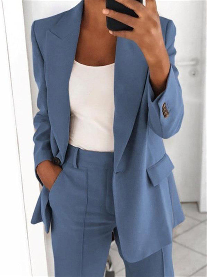 Women's nan Business Blazer Set with structured oversized silhouette, notched collar and pleated trousers Mune Fashion