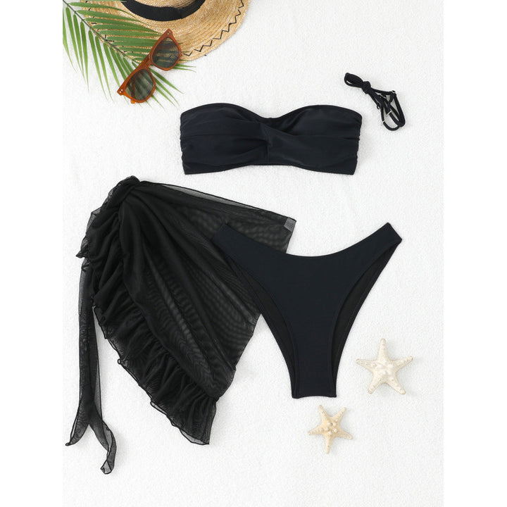 Ladies bandeau bikini set with playful wrap Mune Fashion